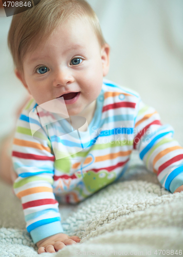 Image of cute little newborn baby smilling