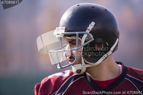 Image of portrait of A young American football player