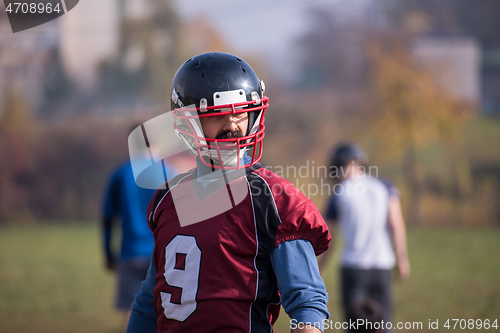 Image of portrait of A young American football player