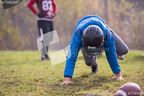 Image of american football player in action