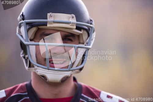 Image of portrait of A young American football player