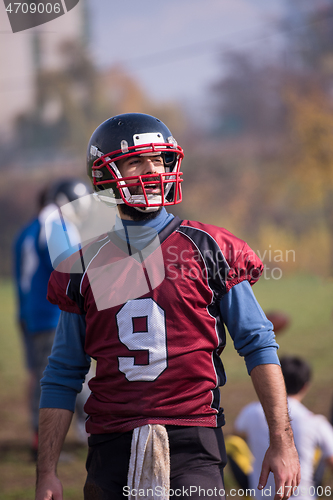 Image of portrait of A young American football player