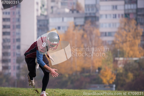 Image of american football player in action