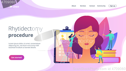 Image of Face lifting concept landing page.