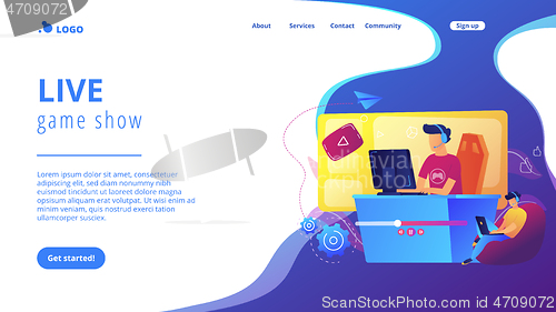 Image of E-sport game streaming concept landing page.