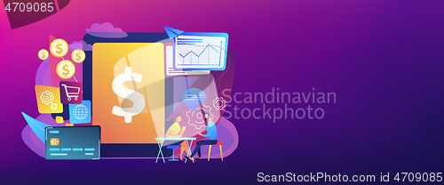 Image of Core banking IT system concept banner header.