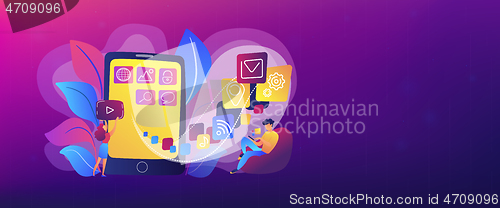 Image of Mobile app development vector illustration