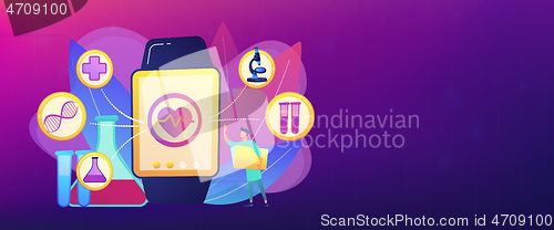 Image of Smartwatch health tracker concept banner header.