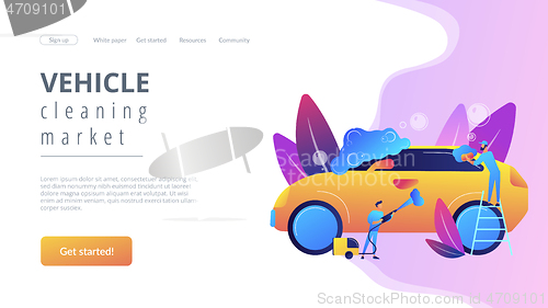 Image of Car wash service concept landing page.