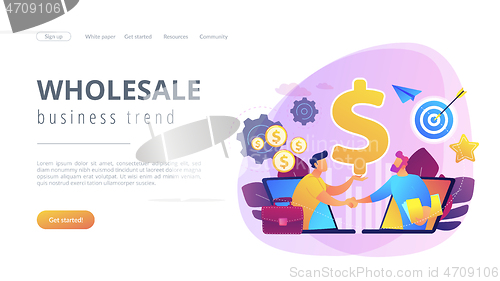 Image of Business-to-business sales concept landing page.
