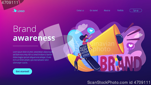 Image of Brand awareness concept landing page.