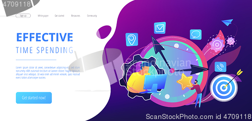 Image of Time management concept landing page.