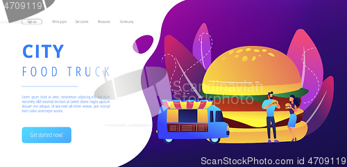 Image of Street food concept landing page.