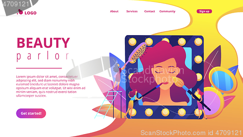 Image of Beauty salon concept landing page.