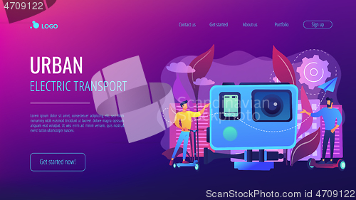 Image of Urban electric transport concept landing page.