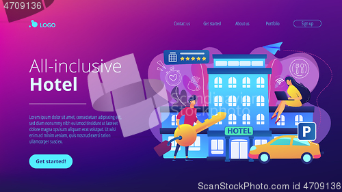 Image of All-inclusive hotel concept landing page.