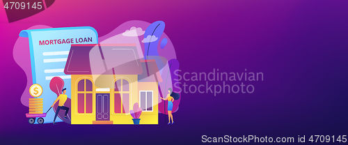 Image of Mortgage loan concept banner header.