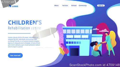 Image of Children rehabilitation center concept landing page.