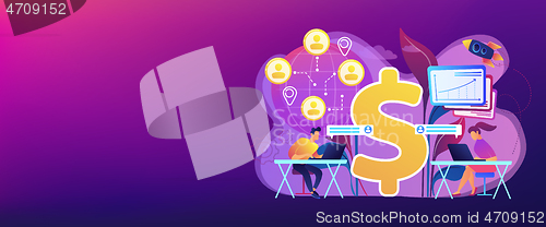 Image of Virtual sales concept banner header.