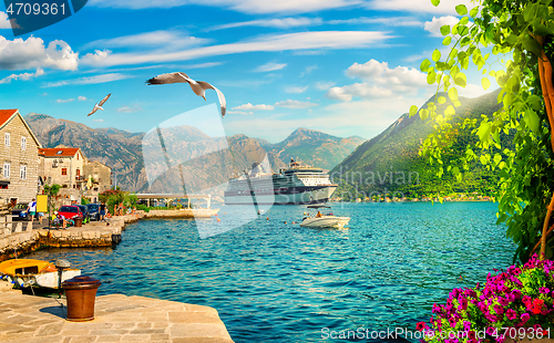 Image of Ship In the bay of Kotor