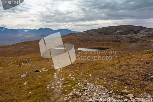 Image of Landscape view from Mount Njulla. Northern Sweden