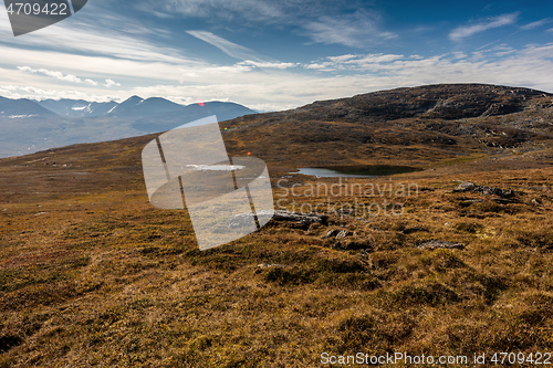 Image of Landscape view from Mount Njulla. Northern Sweden