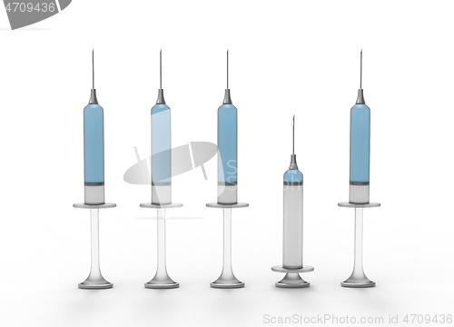 Image of 3D rendering of syringes with metal parts