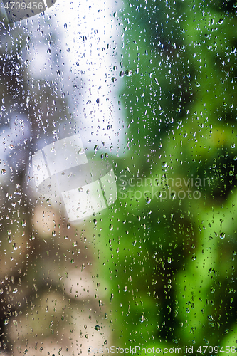 Image of Water drops on window