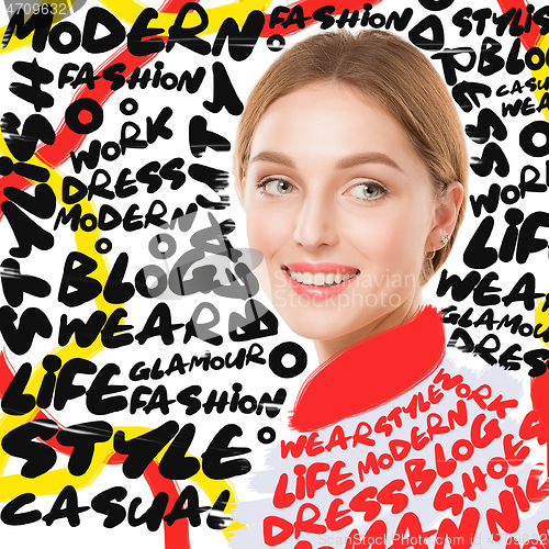 Image of Beauty woman face portrait with perfect skin