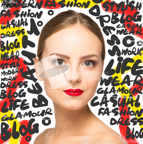 Image of Beauty woman face portrait with perfect skin