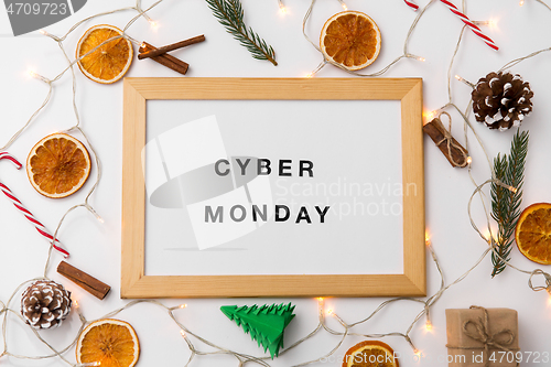 Image of magnetic board with cyber monday words