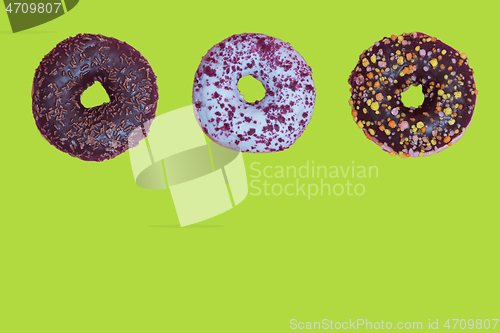 Image of Top view to the donuts