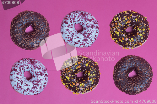 Image of Top view to the donuts