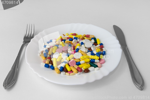 Image of A bunch of pills on a plate