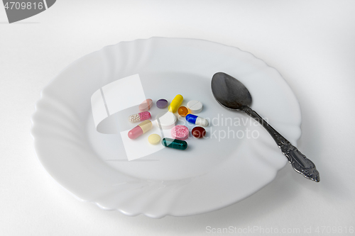 Image of A bunch of pills on a plate