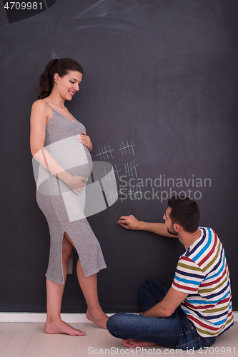 Image of pregnant couple accounts week of pregnancy