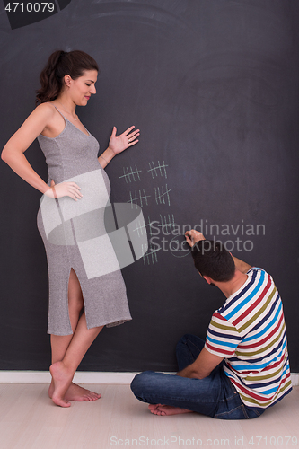 Image of pregnant couple accounts week of pregnancy