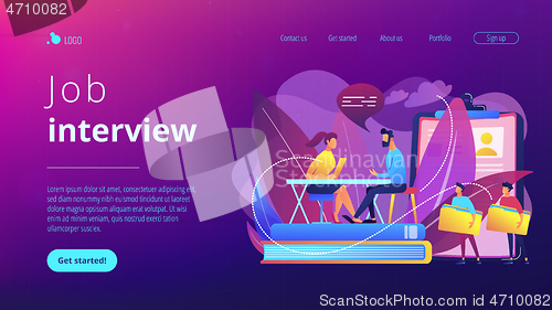 Image of Job interview concept landing page.