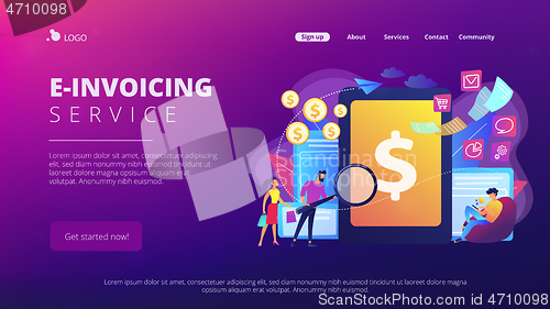 Image of E-invoicing concept landing page.