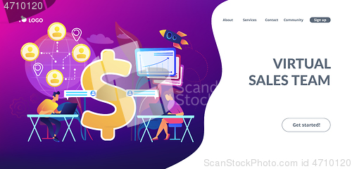 Image of Virtual sales concept landing page.