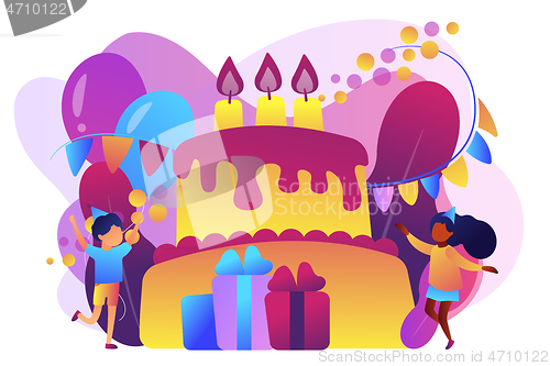 Image of Kids birthday concept vector illustration.