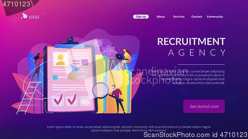 Image of Recruitment agency concept landing page.