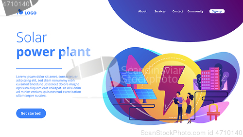 Image of Solar energy concept landing page.