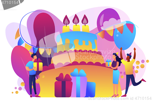 Image of Birthday party concept vector illustration.