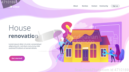 Image of House renovation concept landing page.