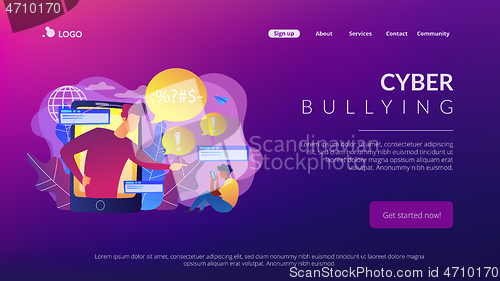 Image of Cyberbullying concept landing page.