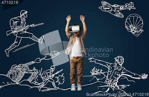 Image of Child with virtual reality headset