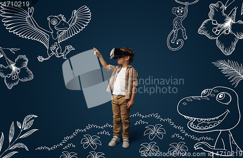 Image of Child with virtual reality headset