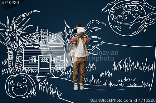 Image of Child with virtual reality headset