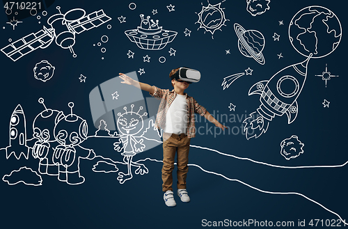 Image of Child with virtual reality headset